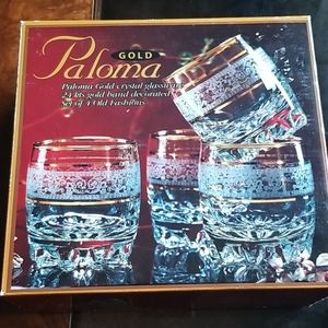 VINTAGE PALOMA GOLD CRYSTAL GLASSWARE